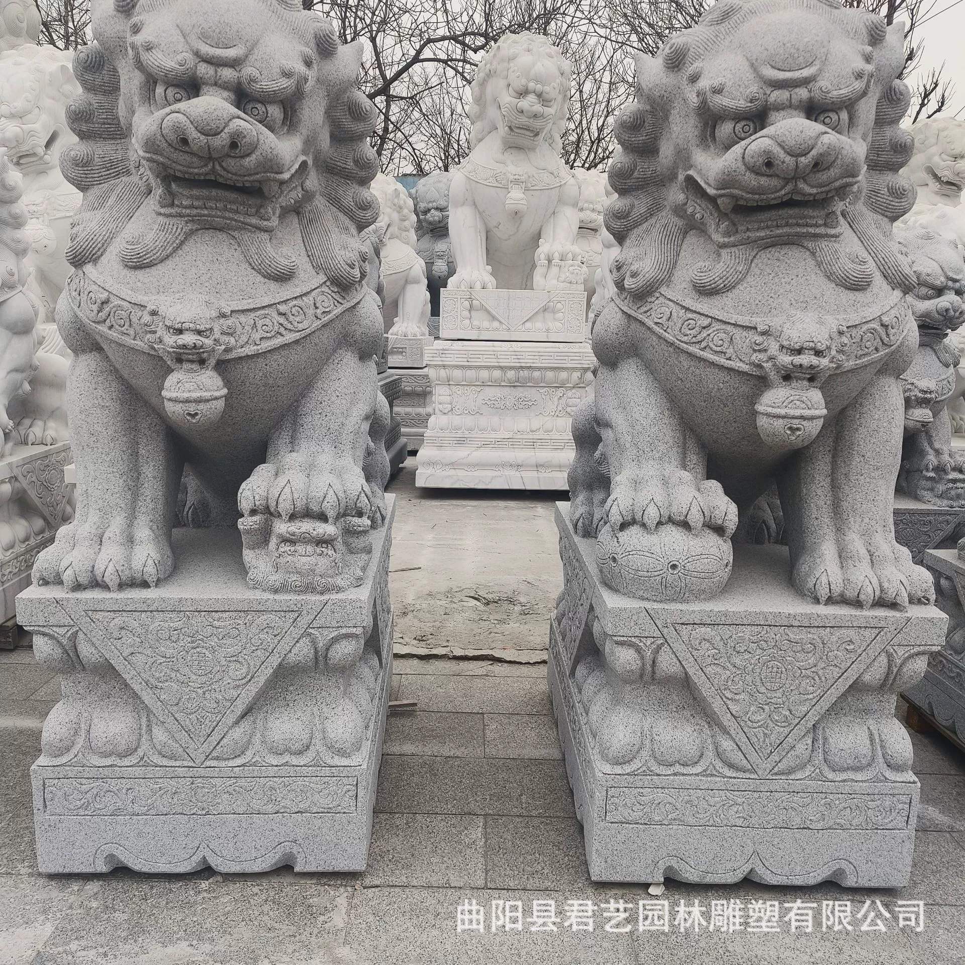 Спот бутик гранит кудрявые каменные львы