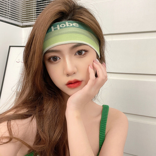 Fashion Sport Braid Headband with Letters Women Spring Thin Striped Versatile Hair Wrap Band Headband