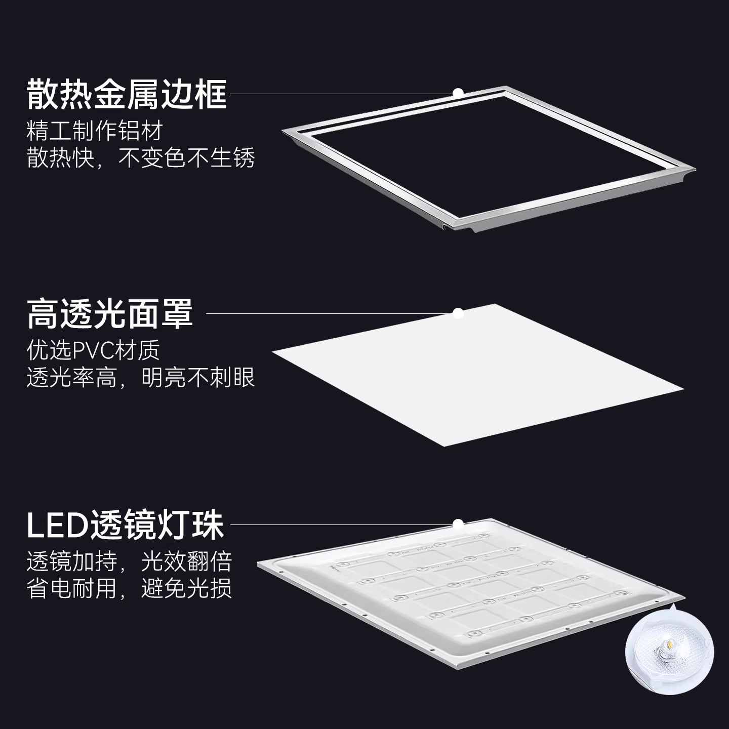 FSL Foshan iluminación de oficina integrada lámpara de techo led lámpara de panel 600x600 aluminio botón lámpara de panel de yeso