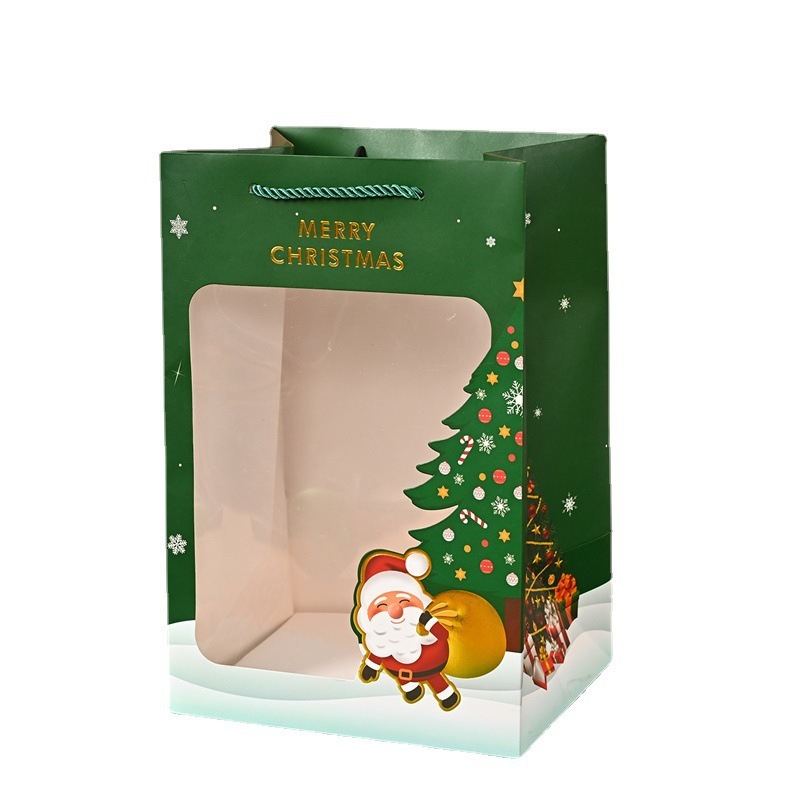 工場直販 クリスマス紙袋 ショーウィンドウギフトバッグ クリスマスイブギフト アップル包装箱 キャンディ クリスマスギフトバッグ|undefined