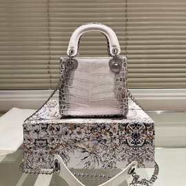 D渐变色戴妃蜥蜴纹手袋新I款百搭跨境专供一件代发全套包装批发or