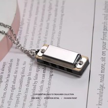 4孔8音迷你项链小口琴儿童小学生入门音乐玩具幼儿园礼品吊坠饰品