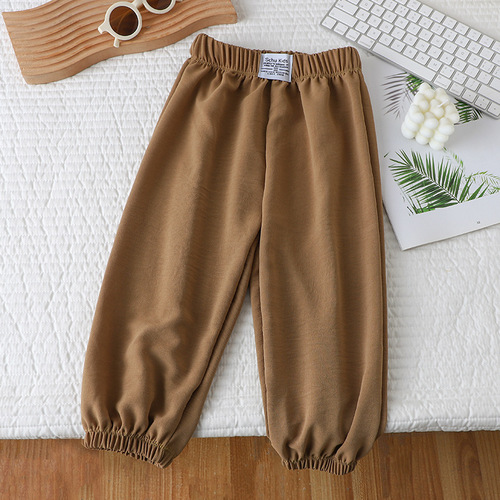 2025 Mosquito-Proof Pants Summer Children's Long Pants Thin Men's and Women's Single Pants Wide Leg Pants Loose Pants Baby Outerwear