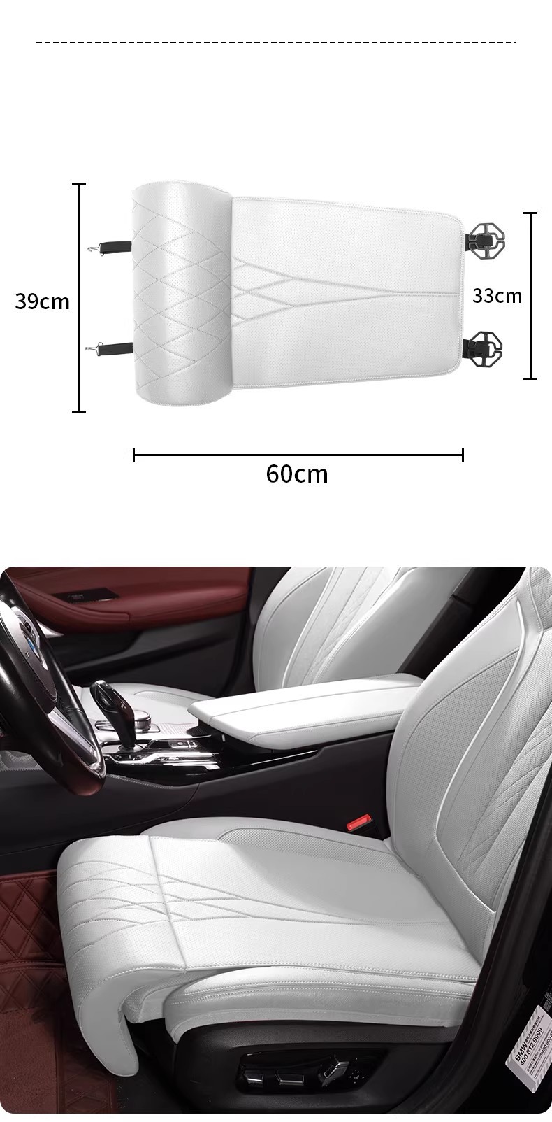Car Four-Season Leg Pad and Leg Rest Integrated Seat Cushion for Driver and Passenger, Memory Foam Comfort Car Interior Accessory, Extended Durability and Wear Resistance