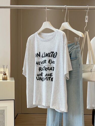 Design-inspired lace-trimmed short-sleeve women's summer loose-fitting slimming lazy-style casual versatile thin top