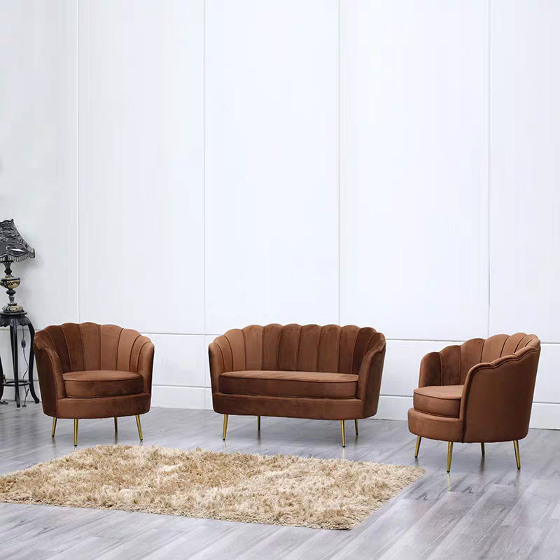Nordic Modern Minimalist Sofa Internet Celebrity Beauty Salon Coffee Shop Seating Area Sofa Petal Fabric Sofa Set