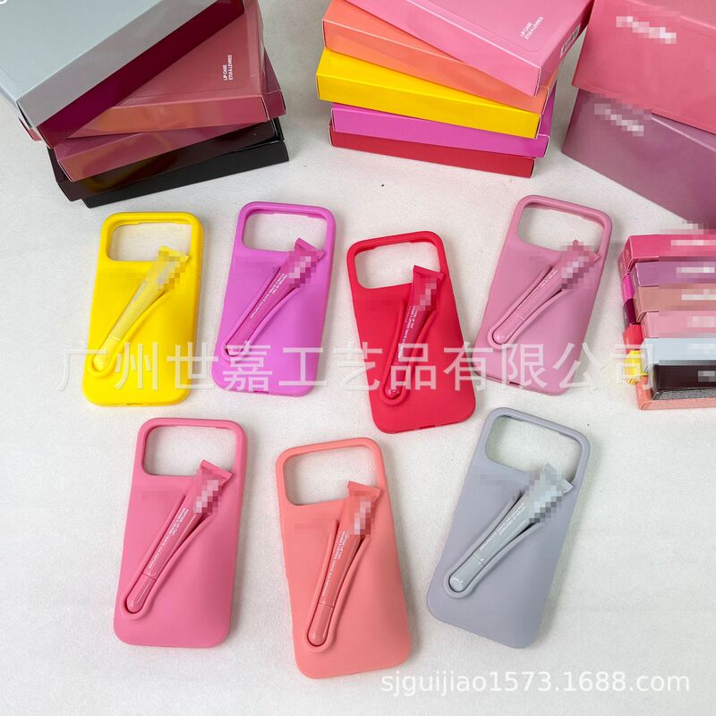 High-Quality Hailey Bieber-Style Lip Gloss Silicone Case for Apple 15 Pro Max iPhone 16/17