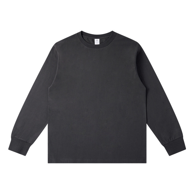 230 グラム秋と冬の新スタイル新疆コーマ綿白長袖 Tシャツメンズラウンドネックレギュラーソリッドカラーボトリングシャツ女性のトレンディなブランド|undefined