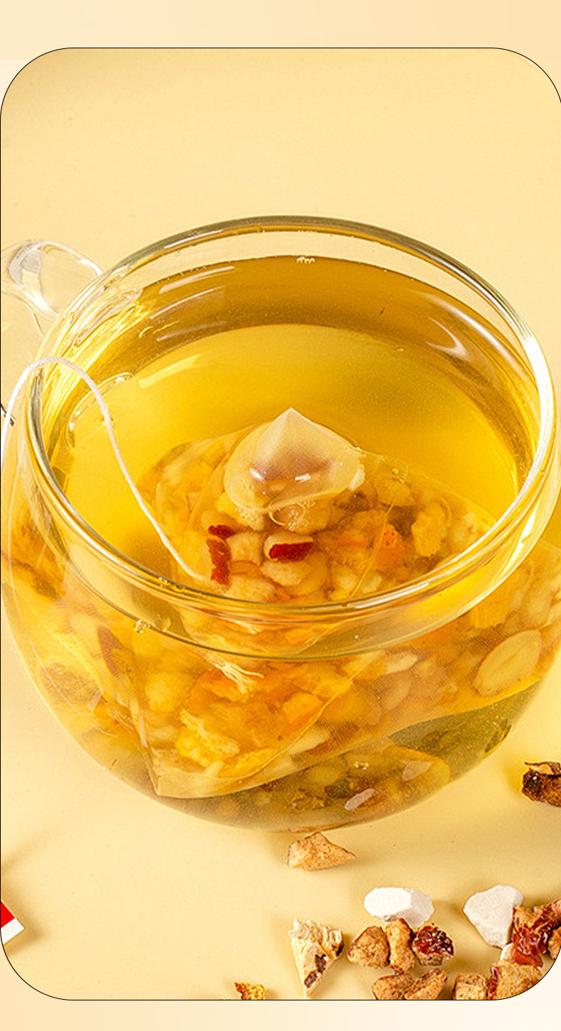 Five-Finger Fig Poria Tea Wuzhi Maotao Fuling Tea Blend with Euryale Coix and Adzuki Bean 80g Cold Brew Triangle Bags preparation