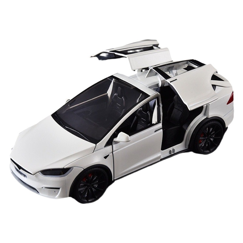 XLG modelo de coche de aleación 1 a 24 tesila modelX con sonido y luz tire hacia atrás de coches de juguete modelo de música adornos