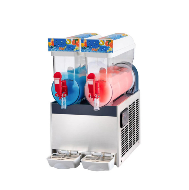 Fuye 15L máquina de fusión de nieve de acero inoxidable comercial de tres cilindros, máquina de batido de nieve de cafeteria, suministro internacional exclusivo