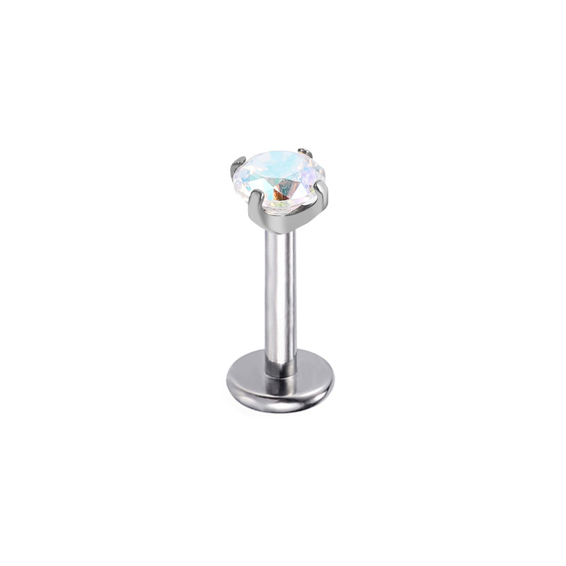 Customized Long Tooth Style G23 Titanium Alloy 5A Zircon Lip Nail F136 Tongue Nail Lip Ornament Ear Nail Piercing Jewelry detail image 11