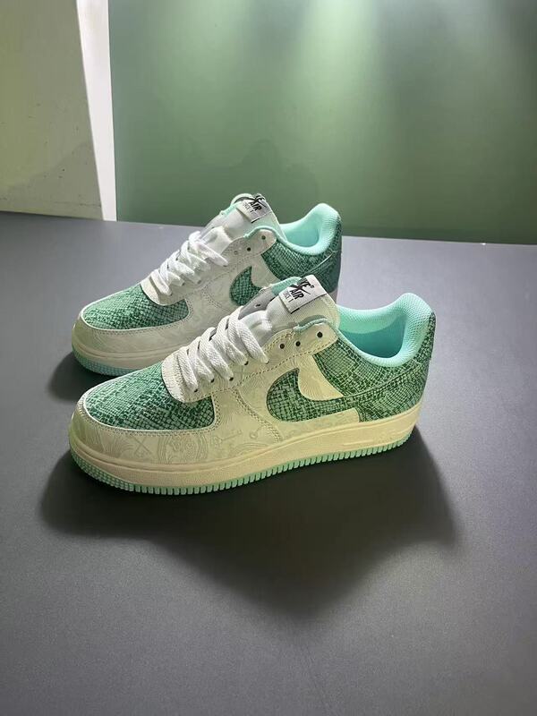 AF1 スニーカー 黒と白のシルク vl ジョイント ロートップ エア フォース ワン 男女兼用 藤原ヒロシ キャンパス カジュアル トレンド シューズ|undefined