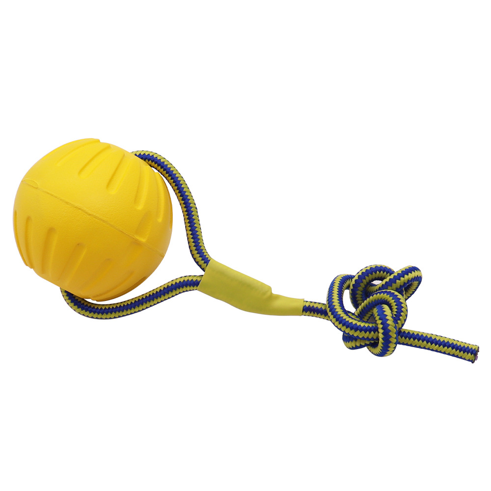 Juguete para perros EVA, autoentretenimiento, alivia el aburrimiento, duradero, resistente a las mordidas, indestructible, pelota para perros grandes con anillo de tracción.