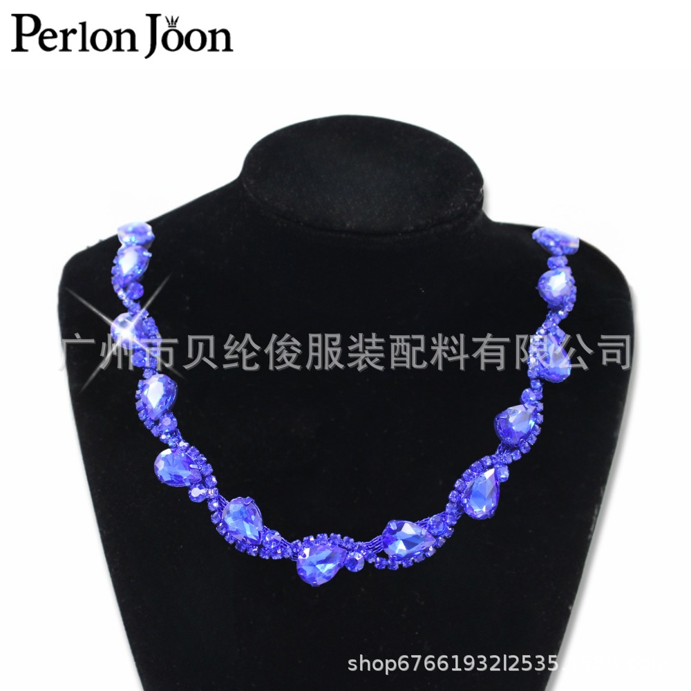 ML231 de alta calidad multicolor súper flash forma de gota de agua forma de gota de agua cadena accesorios de ropa de bricolaje borde