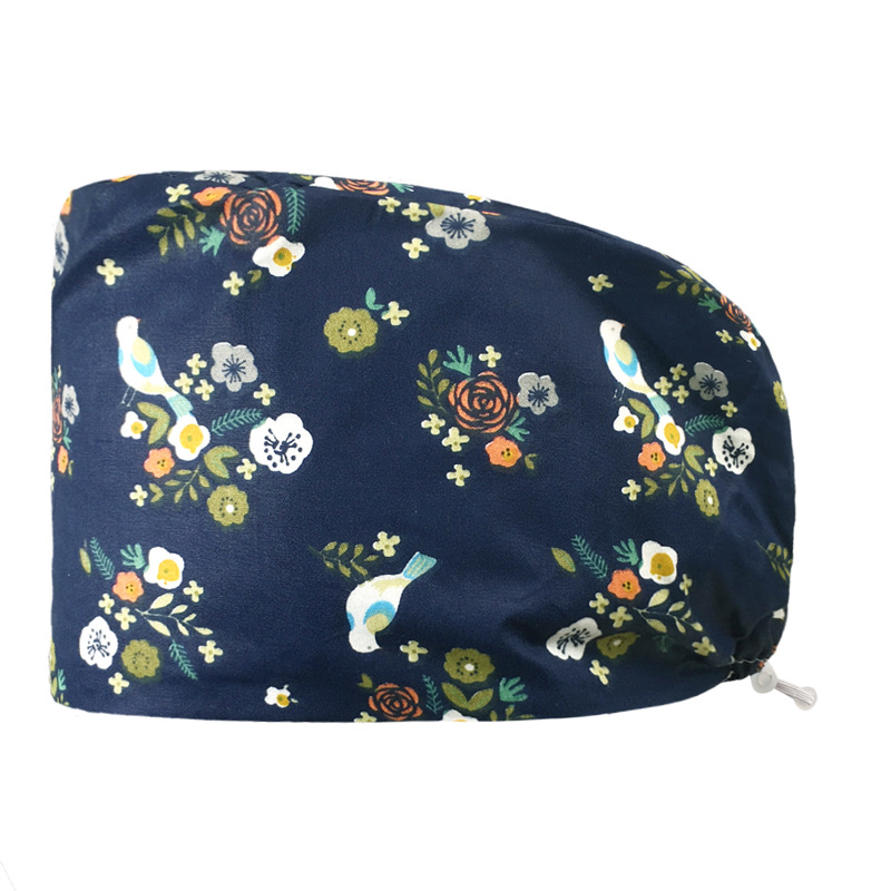 Pareja de dibujos animados lindo impreso puro algodón oral belleza médico tapa de trabajo tapa quirúrgica tapa de la enfermera de la sala de operaciones femenina