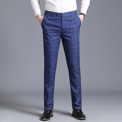 Western-style trousers Korean Edition Self cultivation leisure time Western-style trousers man lattice Pencil Pants man 's suit Large Western-style trousers business affairs leisure time Western-style trousers