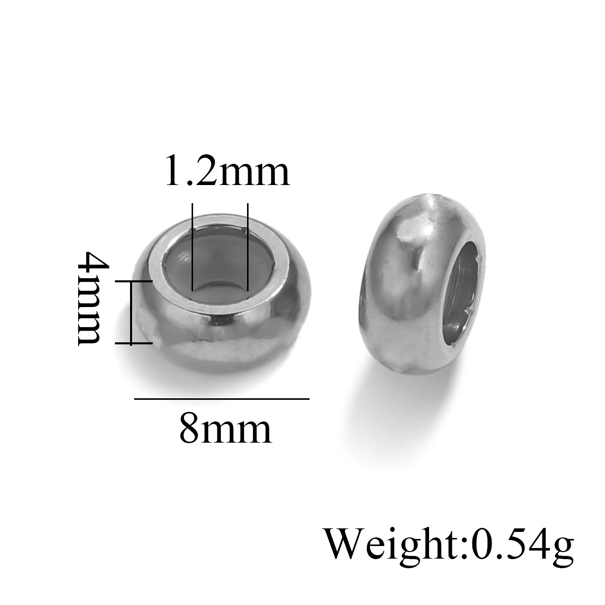 Acero inoxidable ajustable de silicona mano collar de cuentas sueltas joyas de pulsera de oro DIY color retainer joyas al por mayor