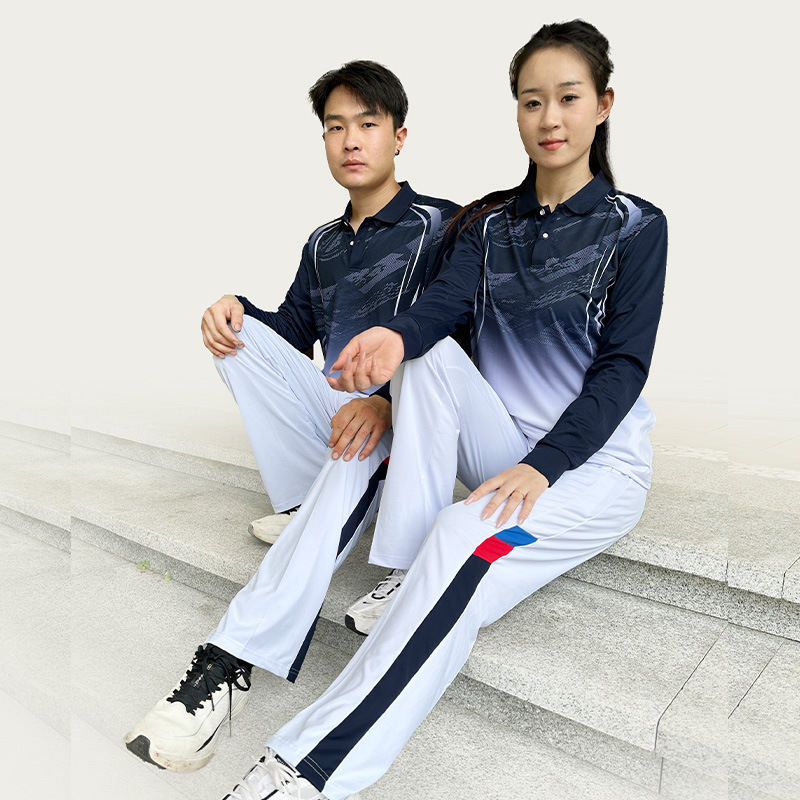 中高端夏季薄款长袖长裤健身套装运动会出场服初中高中生训练服|undefined