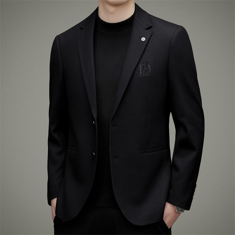 Men's Wool Suit High-end Casual Business Suit For Young And Middle-aged Autumn And Winter Warm Tops And Jackets For Men