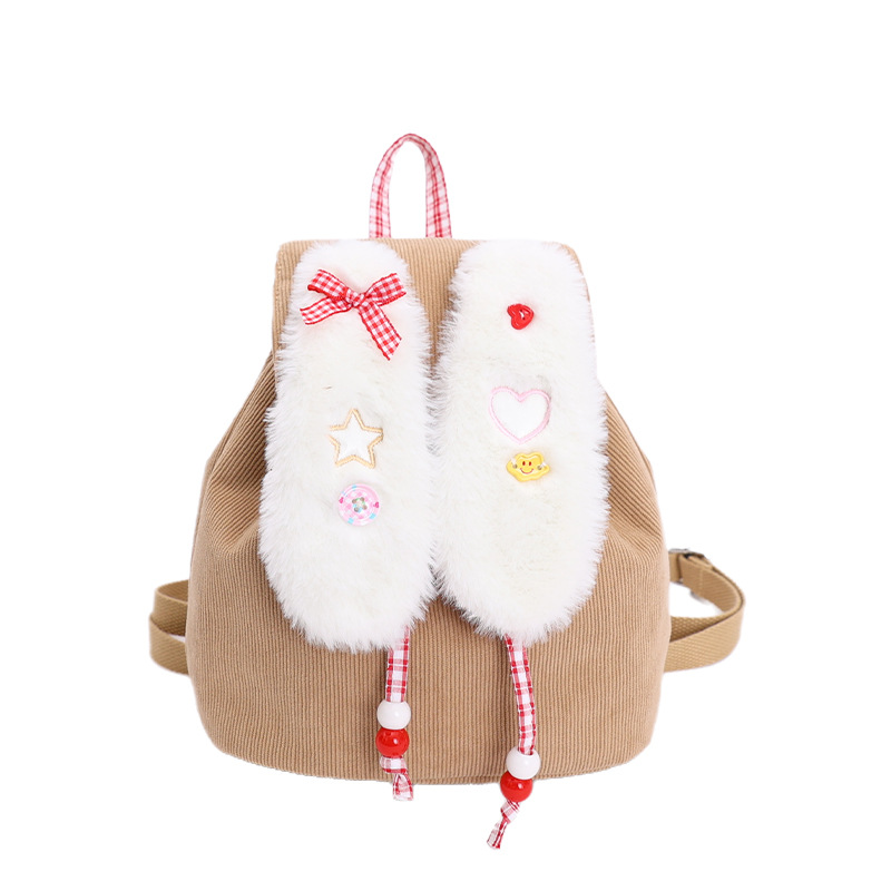 Mochila para niños con orejas de peludo, mochila para bebés de jardín de infantes, mochila para niños y niñas.