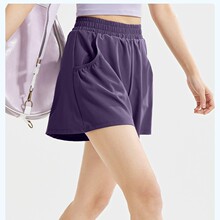 跨境外贸大码运动短裤女春夏健身速干宽松休闲薄款假两件三分裤