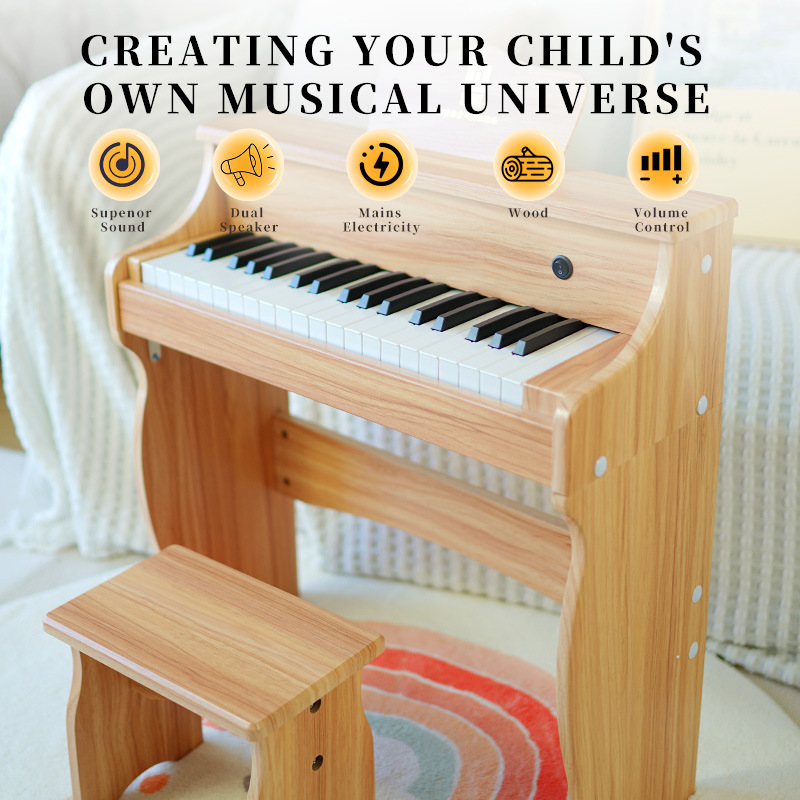 Piano electrónico para niños principiante piano puede tocar madera Año Nuevo piano infantil bebé música juguete regalo