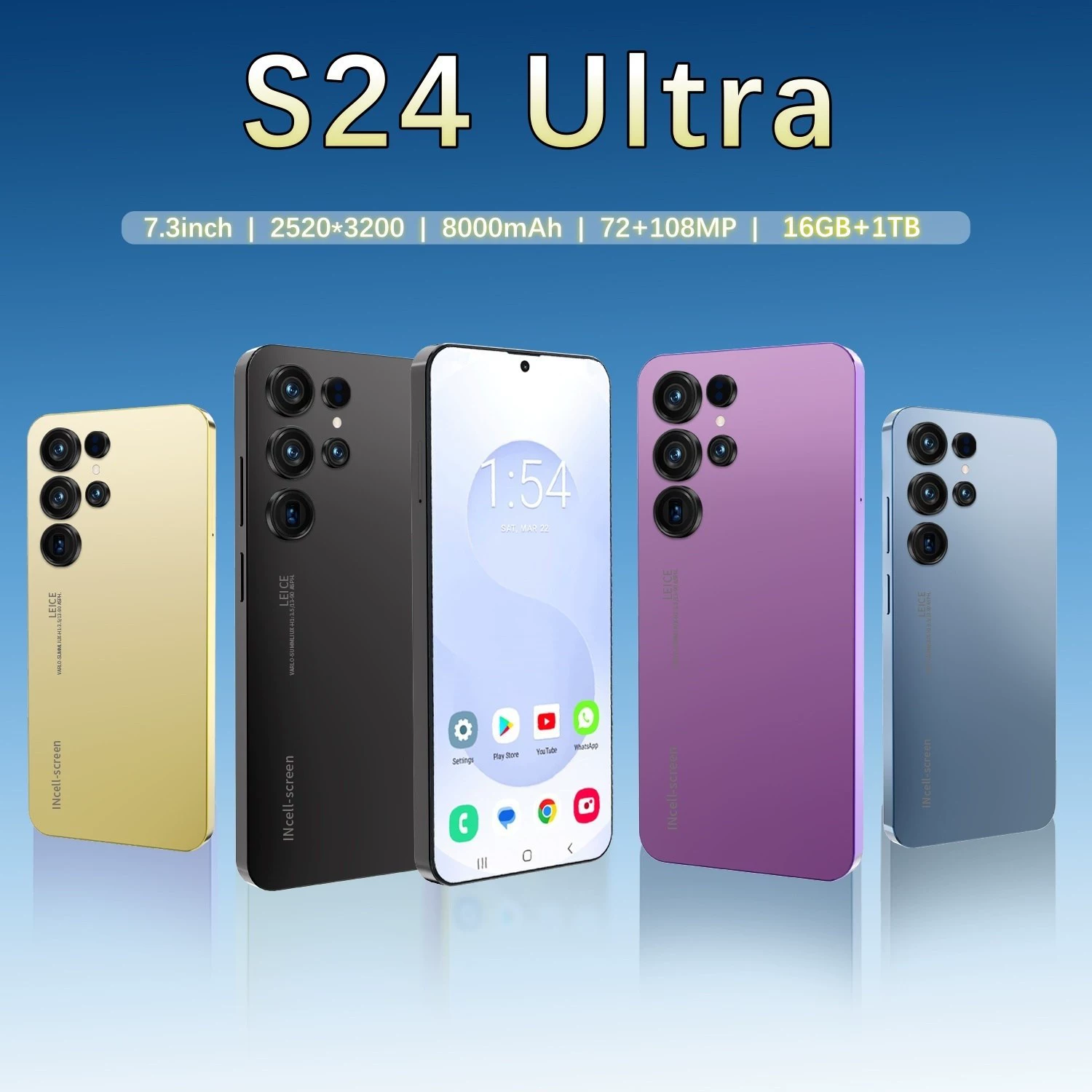 Cugo, (跨境贸易), мобильный телефон, S24, S24 Ultra, (Физика), 6.8 дюйма, 2ГБ, 16ГБ, Android 8.1