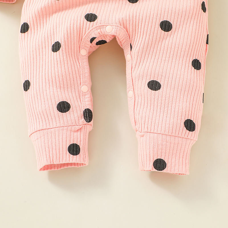 Autumn Long-sleeved One-piece Children's Clothing Europe And The United States Casual Baby Polka Dot Pit Strip Romper display picture 4