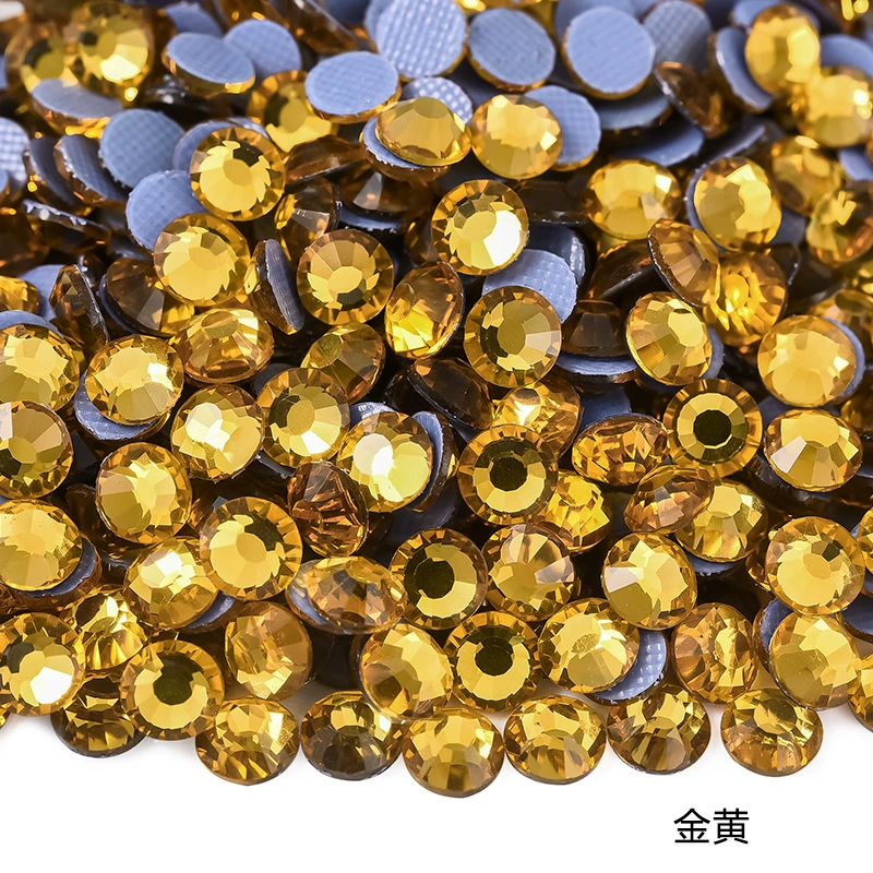 Hot‑fix rhinestones SS3–SS30, glass crystal round flat‑back, 1440 pcs per pack (hot‑melt)