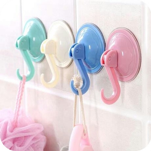 Wall Hooks, Kitchen Hooks, No-Drill Adhesive Hooks, Ultra Traceless, Wall-Mounted, 91 Bathroom Use, Reusable Suction Cups