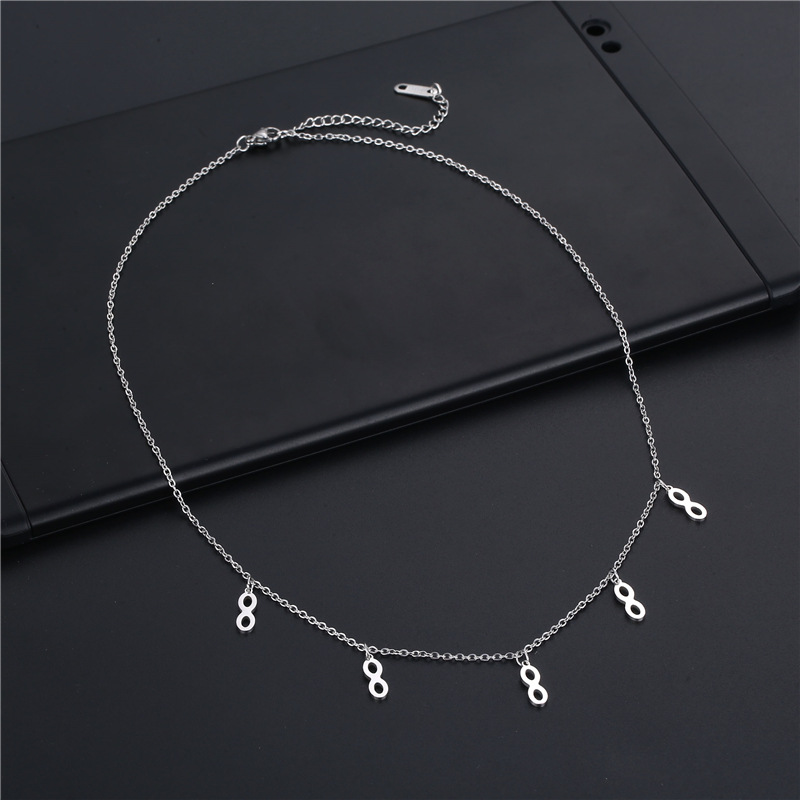 Wholesale Jewelry Retro 8 Shape Tassel Stainless Steel Necklace Nihaojewelry display picture 3