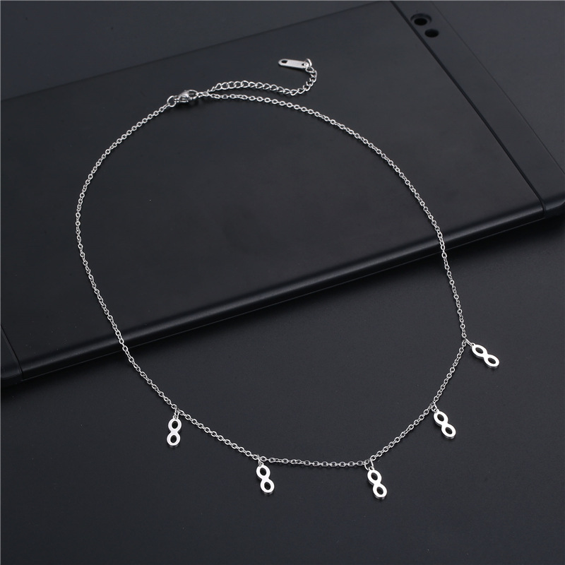 Vente En Gros Bijoux Rétro 8 Forme Gland Collier En Acier Inoxydable Nihaojewelry display picture 3