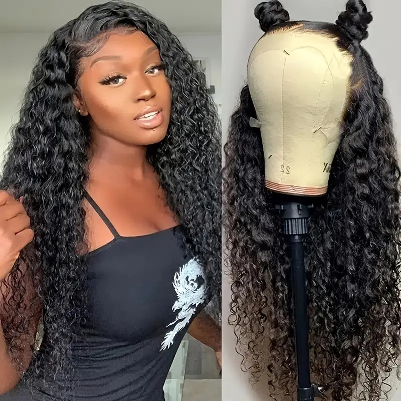 Former lace wig lady in part black small curly long curly hair fluffy natural fashion full head set factory wholesale