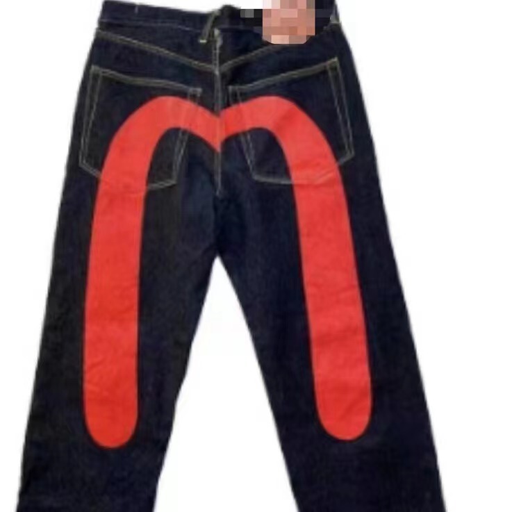 European and American Hip-Hop American Yuan Year Classic Niche Ins Print Men's Loose Trendyy Straight Pants Cool Jeans