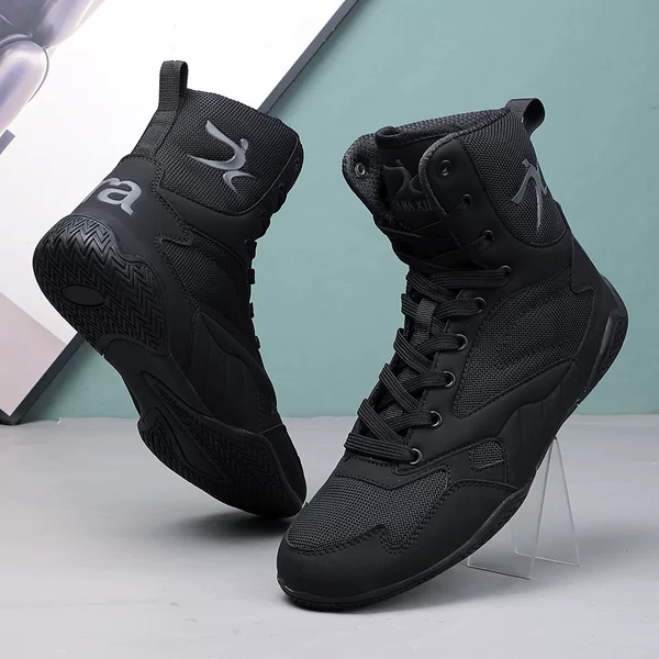 Professional Boxing Shoes for Men and Women, High-Top Boots, Sanda Fighting Training Shoes, Muay Thai Shoes, Professional Free Fighting Shoes, Boxing Boots