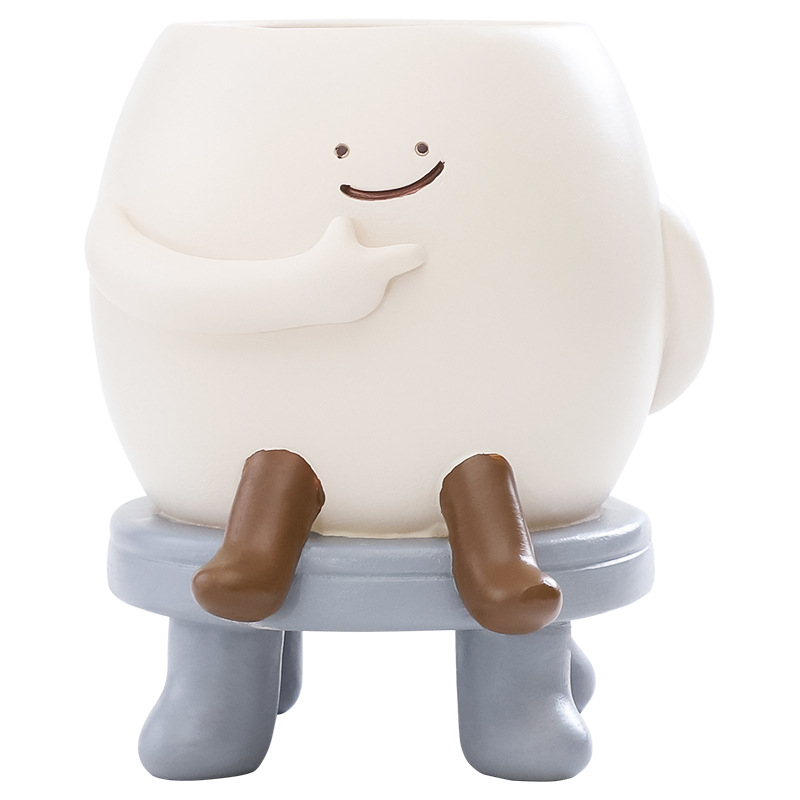 Caricatura creativa encantadora de resina jardinería maceta de mesa paisaje maceta mini maceta de flores