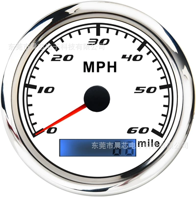 Machinery Yacht Odometer, Universal: automobile instrument - cx8022-white-dial-0-60mph