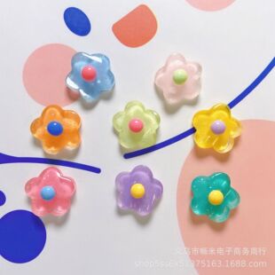 Creative ice through wave flower mobile phone case diy hair accessories water Cup decoration key chain handmade material Accessories Wholesale