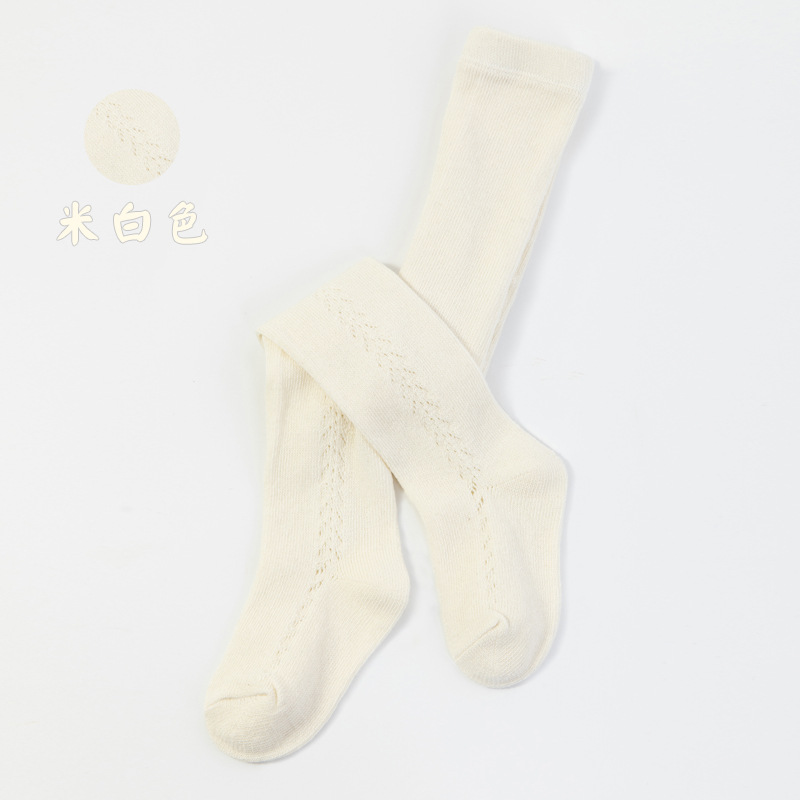 Estilo español primavera y el verano de algodón fino malla hueco bebé infantil leggings trigo oído anillo móvil pantimedias