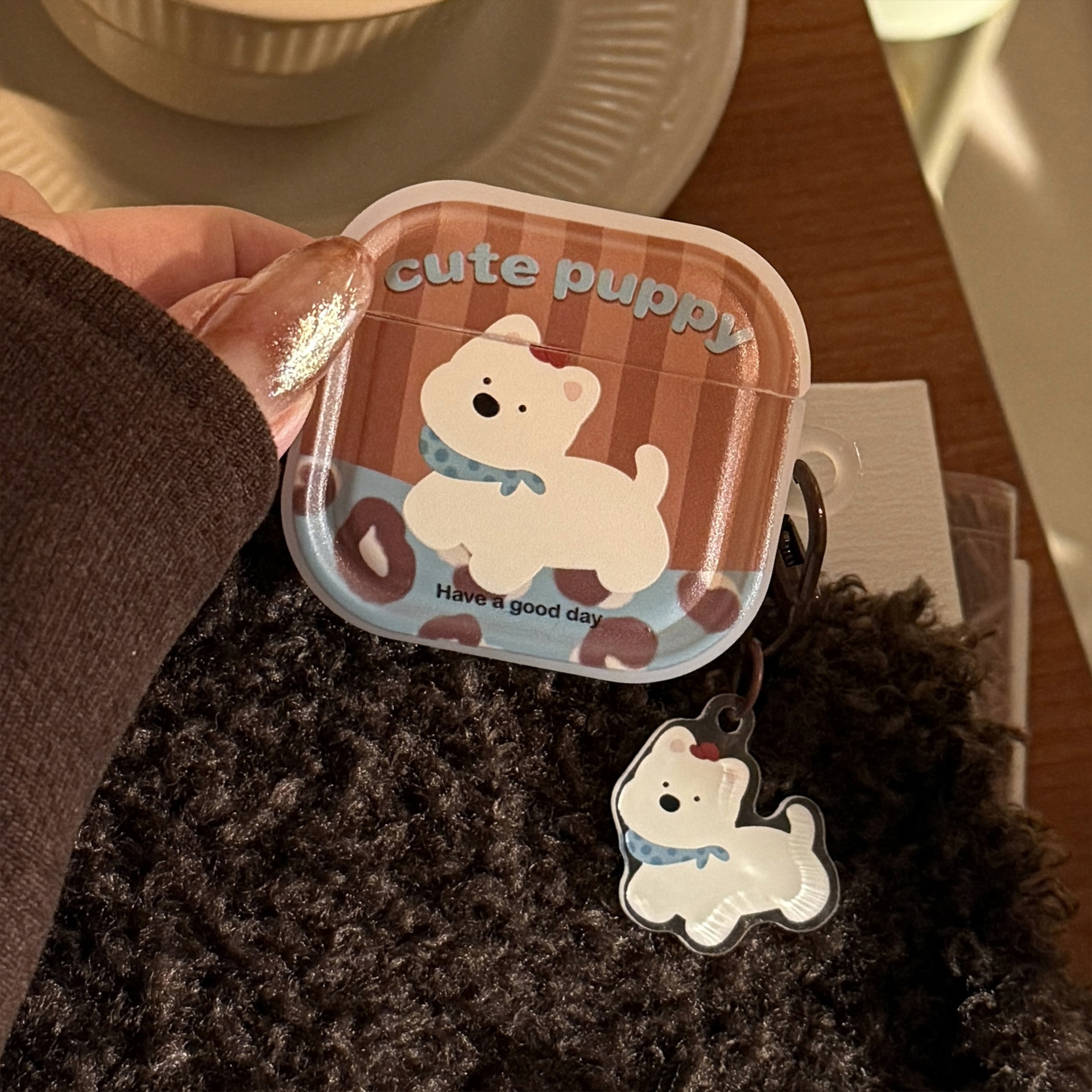 Retro Apple Airpods Pro2 cubierta 1 / 2 cubierta de auriculares bluetooth 3 colgantes de cachorro marrón 4 generaciones