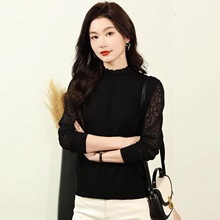 高级感时尚精品羊毛针织衫上衣女秋冬新款亲肤显瘦百搭镂空打底衫