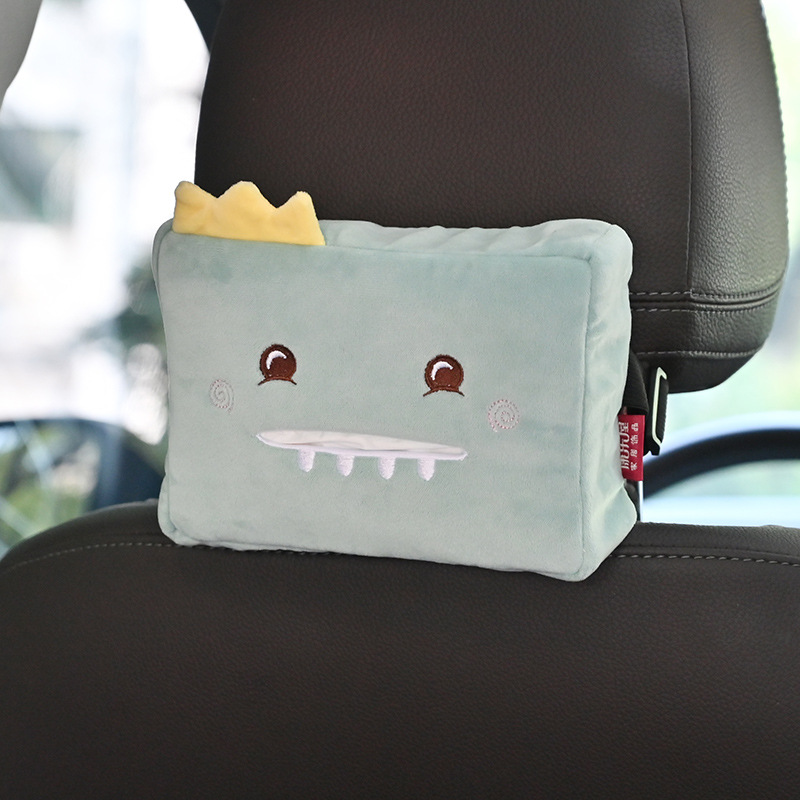Caja de pañuelos de coche creativo caja de reposabrazos caja de pañuelos de coche lindo de dibujos animados colgando suministros de decoración interior