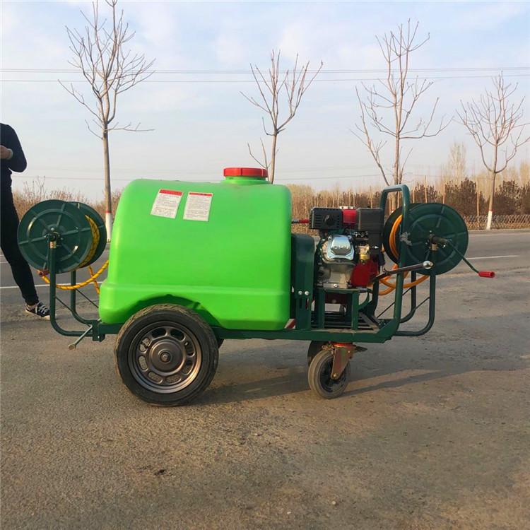 Máquina de pulverización de cuatro ruedas de empuje manual, rociador de insecticida de frutas y verduras, desinfección de alta elevación, depósito de accesorios de máquina de pulverización