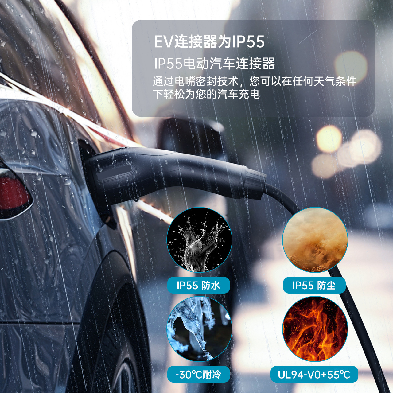 European Standard Dual-Head Type 2 Portable Charging Station for New Energy Vehicles, Hong Kong 7/22Kw Extension Cord Charging Station