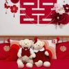 65cm White Bear Red Skirt with Magnetic Buckle + Red Gradient Love Pillow