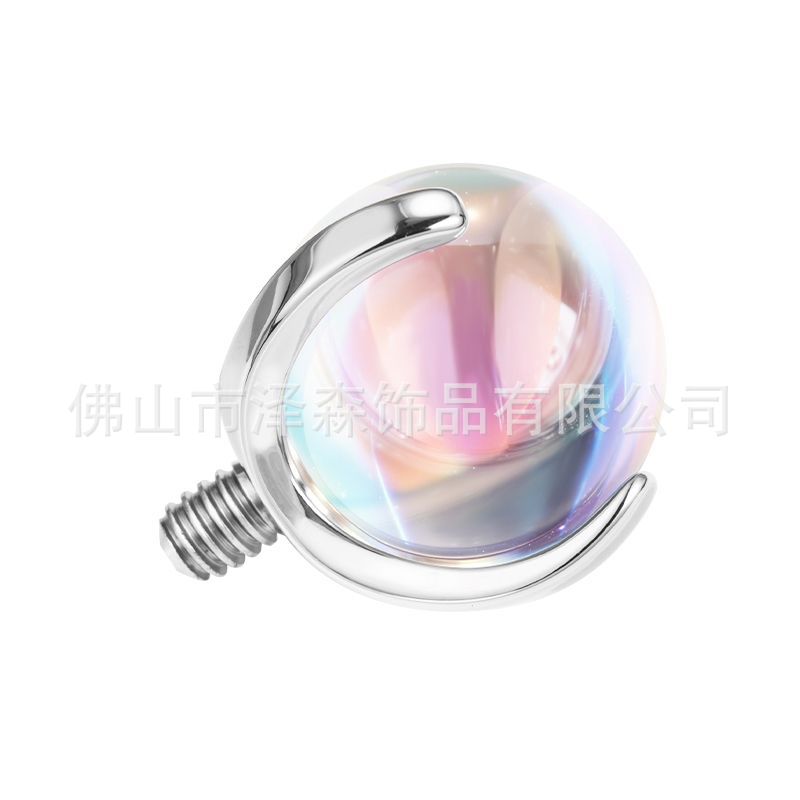 F136 Titanium Alloy Three-Claw Zircon Ball Labret Stud Lip Tongue Ear Nose Piercing Jewelry detail image 11