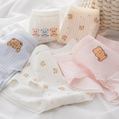 Soft and sweet cute cartoon bear girl pure cotton crotch mid-waist bag hip ladies underwear female student briefs