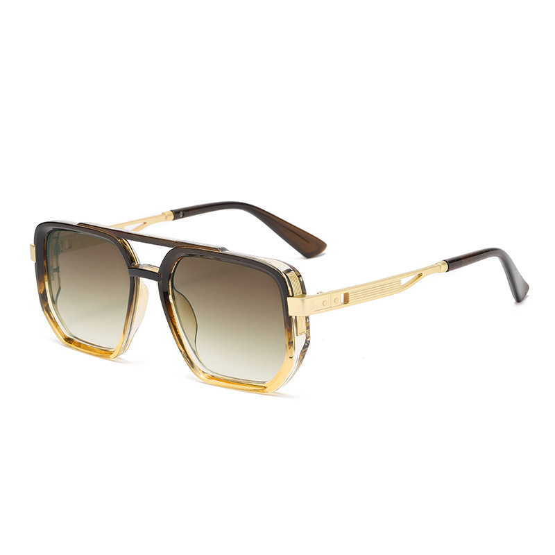 Nouvelles lunettes de soleil aviateur 2026, style européen/américain rétro, double pont, monture carrée, unisexe, tendance et urbaine_voghion.com