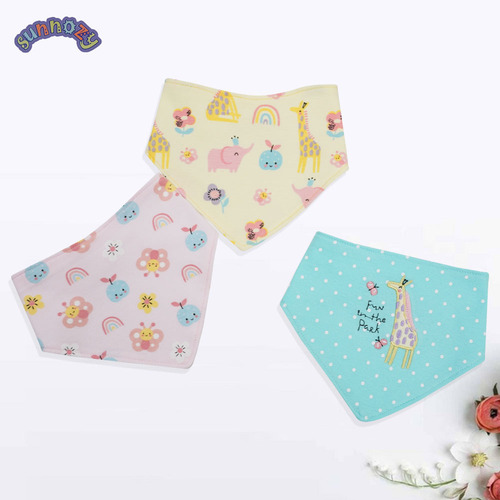 Factory wholesale foreign trade European and American INS newborn baby double-layer triangle water towel pure cotton A class bib baby apron 